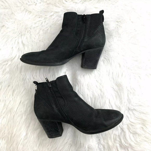 Steve Madden Repell Leather Block Heel Star Studded Black Chelsea Boots - Picture 5 of 11